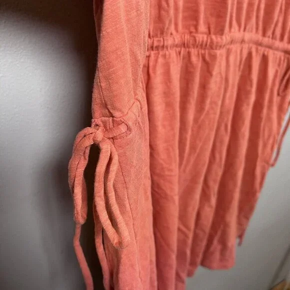 Old Navy Waist-Defined Slub Knit Mini T-Shirt Dress in Sugar Poppy Women's XXL - Picture 2 of 8